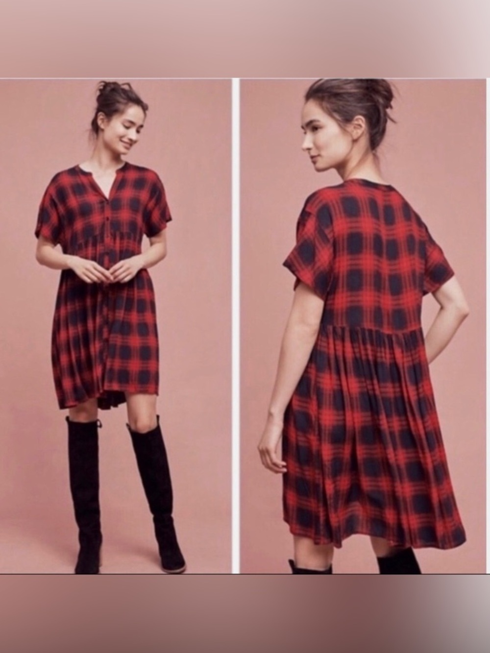 Anthropologie 11.1 Tylho Mona Buffalo Plaid Dress